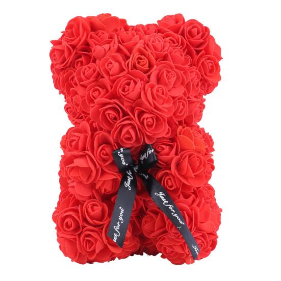 Кукла-медведь из роз, украшение в виде цветка из пенопласта, искусственные цветы, фигурка медведя, подарок на День матери, День святого Валентина для жены, подруги