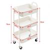 Storage cart  with wheels kitchen cart with wheels 3levels rolling cart organizer for bedroom bathroom office,multi-purpose cart
