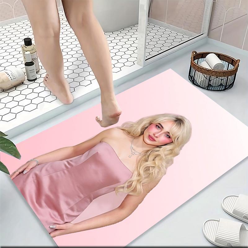 Blonde Pink Dress Carpet Rug Soft Washable Antislip Home Living Room Sofa Mats Personalized Christmas Rug
