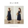 Xiao Li Plus Size Women's Blues-like Denim Suspender Skirt Drape Smocking Adjustable Fat MMA Word Dress