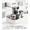 Yamazaki Tower Rotating Storage Rack, Square, White, Approx. W20 X D20 X H6.3cm, Spice Rack, Seasoning Rack, Tray, Tabletop Rack, Product Number: 2198