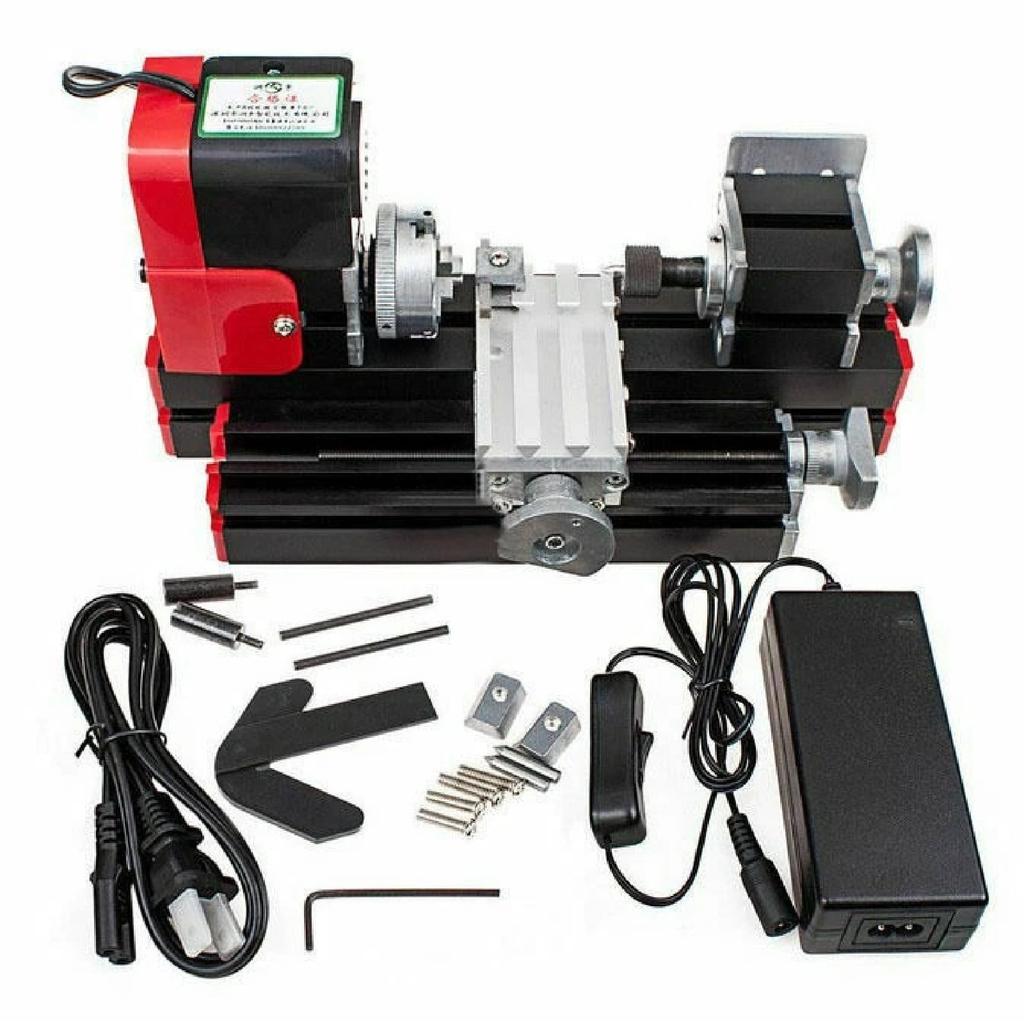 DIY Mini Metal Lathe Machine, 20000 RPM Precision Benchtop Mini Lathe, Model Maker Lathe for Woodworking, Metal Polishing
