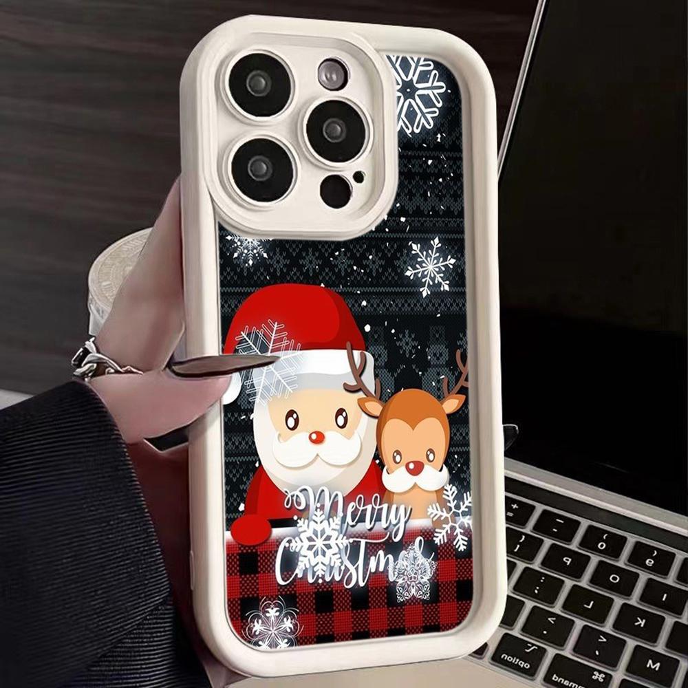 N108 Happy New Year Christmas Desig Soft Angel Eyes Phone Cases for Samsung S23 S24 Ultra S21FE A54 A34 A13 A14 A06 A24 Realme12 OPPO Shockproof Cover