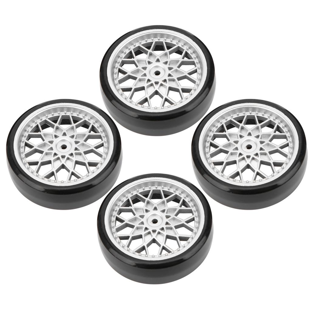 4Pcs RC Micro Truck Plastic Tires Accessories for WPL D12 Model Car Upgrade Partssilver