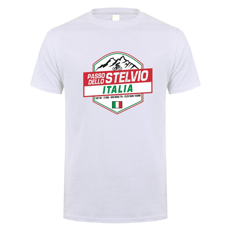 Passo Dello Stelvio Cycling Italy T Shirt Summer Fashion Unisex Unisex Short Sleeve Cool Streetwear Tops Cotton Unisexs Tshirt Dy196