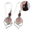 Wedding Jewelry Hook Multi-Gemstone Ear Stud Moonstone Earrings Opal Stone Garnet Ruby Chalcedony