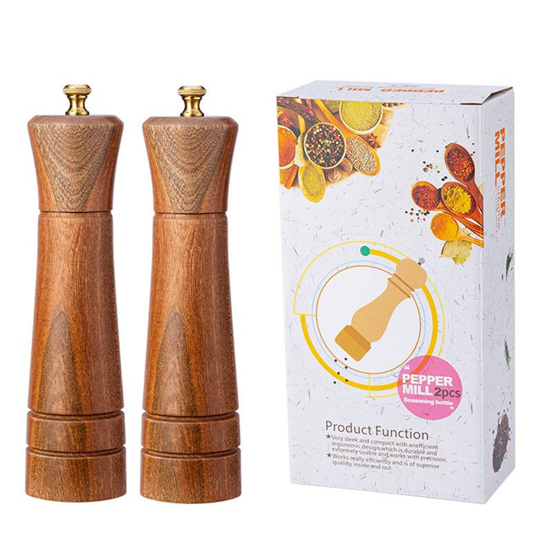 Ручная мельница для перца, деревянная мельница для соли и перца, многоцелевой кухонный инструмент, мельница из цельного дерева для кухни, домашнего хозяйства