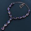 Аметистовое ожерелье, ювелирное украшение с драгоценным камнем, медное гальванопластическое ожерелье с регулируемой цепочкой, подарок для женщин, ожерелье ручной работы