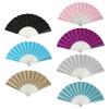 Shimmering Plastic Handheld Fan Sparkling Design Clear Ribs Folding Fan Ornament For Festives Event Outdoor Indoor Use