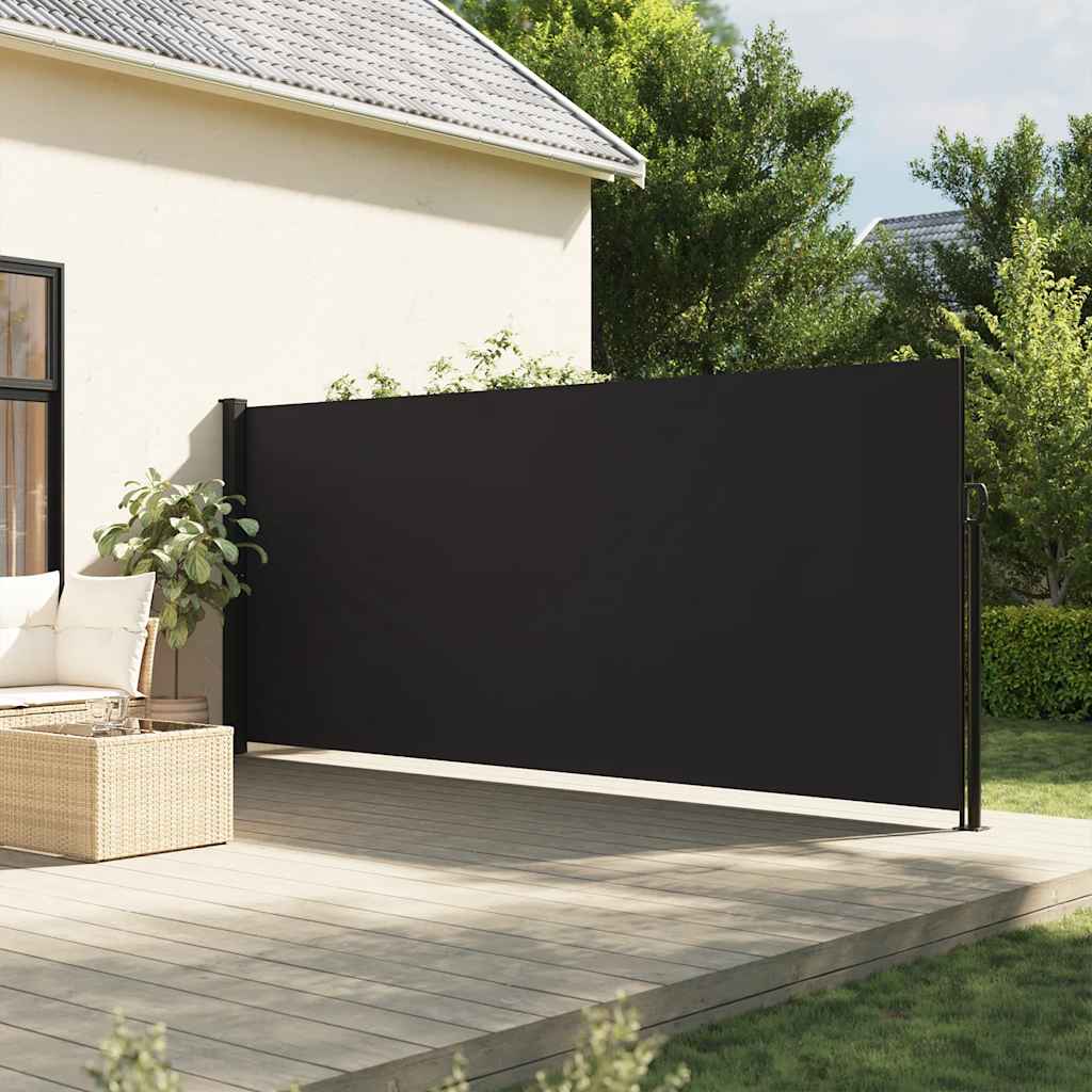Retractable Side Awning Black 160 x 300 cm