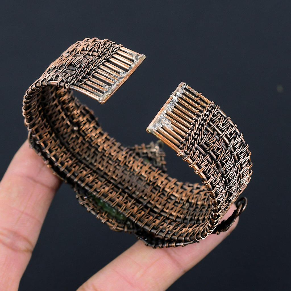 Amazonite Gemstone Handmade Copper Wire Wrap Jewelry Adjustable Bracelet For Women