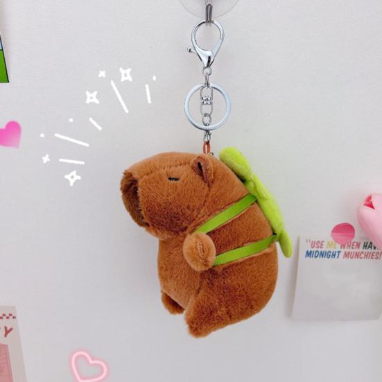 Брелок с набивной капибарой и подвесной пряжкой, милый мягкий нечеткий мини-плюшевый брелок для ключей в форме животного, держатель для ключей, брелок для взрослых, сексуальная одежда
