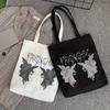 Готическая холщовая сумка с принтом ангела в стиле панк, повседневная забавная сумка-шоппер в стиле Харадзюку, темная уличная женская сумка на плечо в стиле хип-хоп