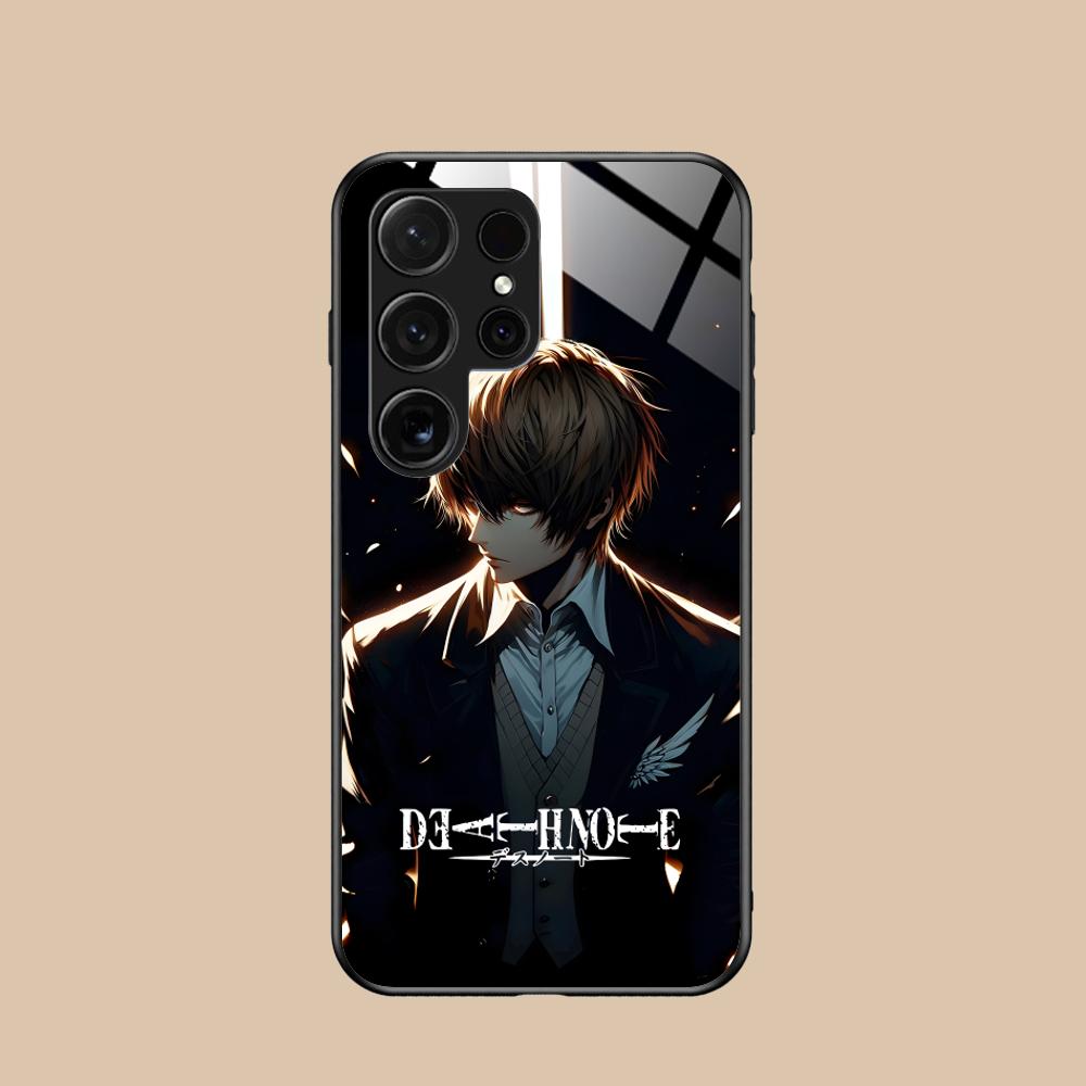 Чехол для мобильного телефона Death Note Кира Лайт для Samsung Galaxy S26 S25 S24 S23 S22 S21 S20 Note20 Plus FE Ultra Стеклянный Цветной Чехол
