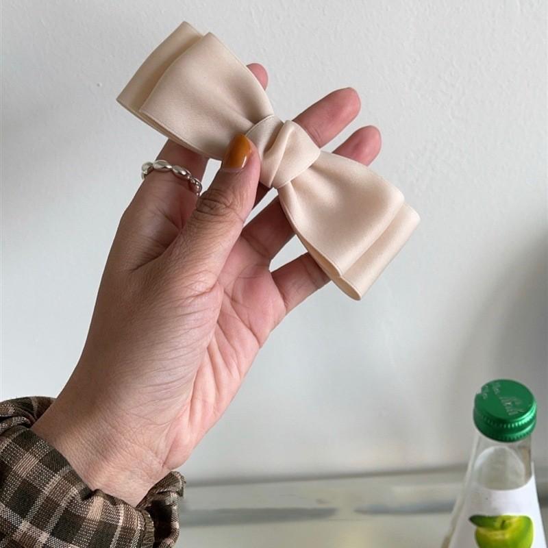 1 шт., новая корейская модная заколка для волос с бантом, однотонная элегантная заколка для волос, головные уборы, аксессуары для волос для девочек и детей