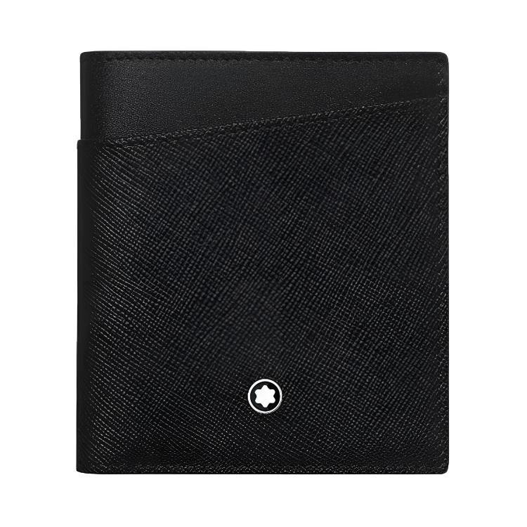 Montblanc Кожаный кошелек с логотипом Мужской кошелек Черный 128583