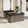 VidaXL Garden Lounge Set 6 Pcs with Grey Cushions Wicker, Outdoor Sofa Set, Garden Lounge Set, Set 3326888