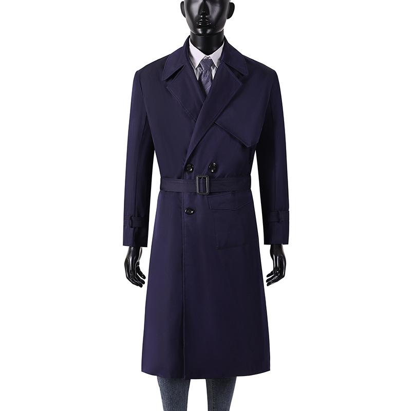 Мужской плащ с лацканами, уличная одежда, большой карман, осенняя деловая винтажная верхняя одежда M-6XL