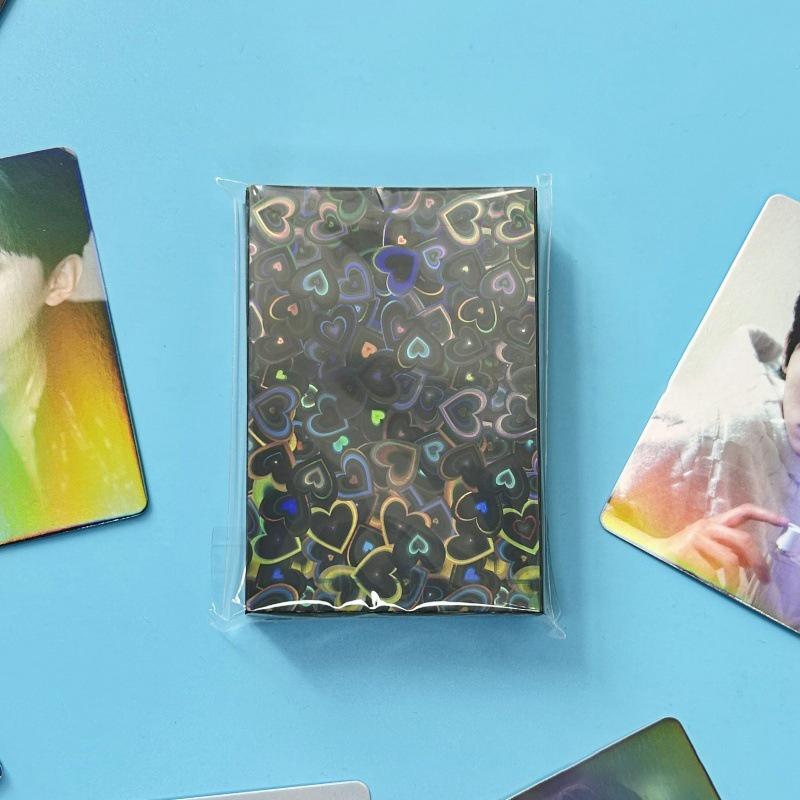 50 шт. чехлы для карт Kpop держатель для карт Heart Bling держатель для фотокарт пленка для фотокарт протектор для фотокарт защитные фотокарточки