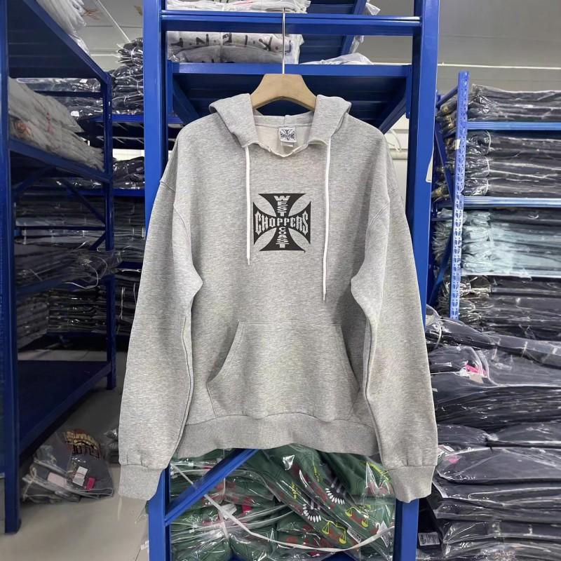 Unisex Oversized Washed Grey Distressed Hoodie Streetwear Casual Pullover Sweatshirt Fall