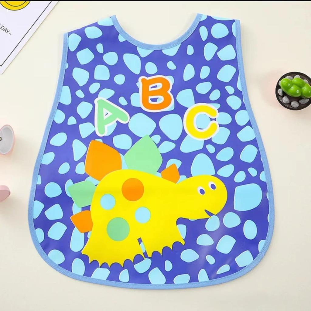 Reusable Baby Waterproof Bib Cartoon EVA Saliva Towel Anti Dirty Apron Feeding Drool Towel for 1-3 Years Old Choldren