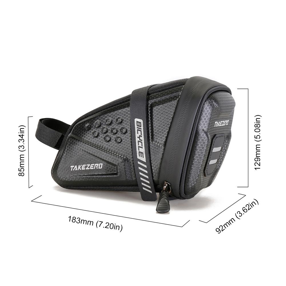 1L Bike Saddle Bag Large Capacity Bike Seat Bag Back Seat Pouch Reflective Bike Pocket Pack EVA for Mountain Road Bikes