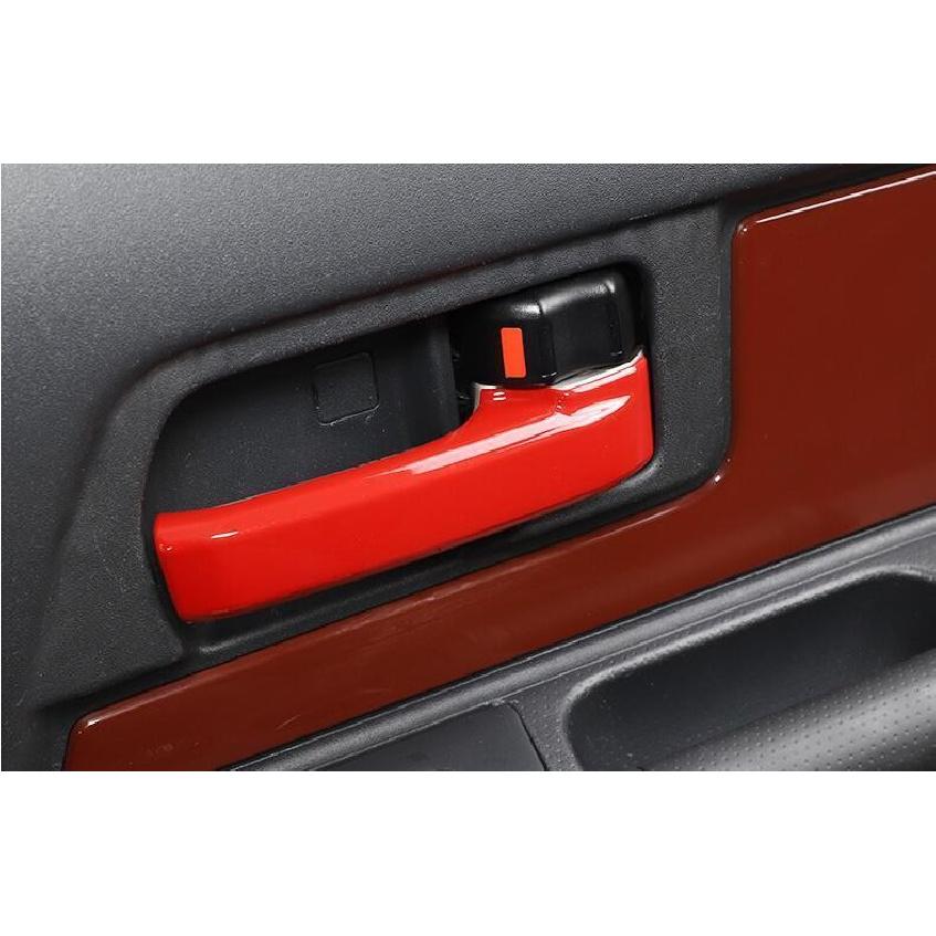 For Toyota FJ Cruiser 2007-2021 ABS Red Inner Side Door Handle Cover Trim 2PCS