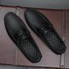 Летние новые мужские мокасины из натуральной кожи, мужские туфли без застежек, мокасины, дышащие дизайнерские туфли для вождения, повседневные черные туфли класса люкс на плоской подошве