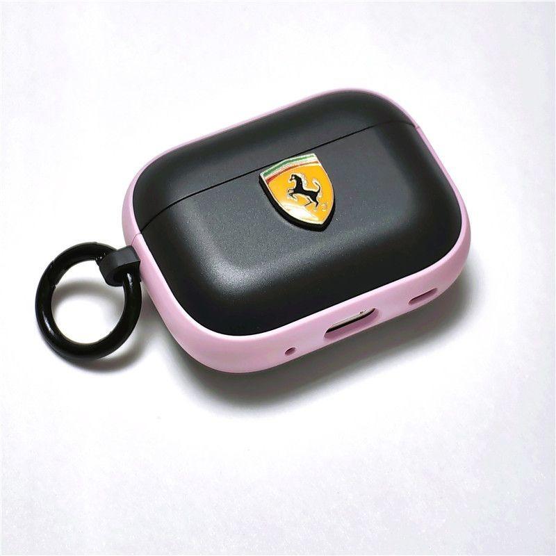 For Ferrari Two-color AirPods 1/2/3/4/5 Generation Apple Wireless Bluetooth Earphone Protective Case Pro2 Headphone Accessory HS9