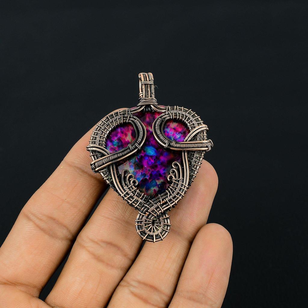 Multi Flash Labradorite Pendant, 999 Copper Wire Wrapped Jewelry, Handmade Pendant Gemstone Jewelry, Gifts For Wife Brand New Pendant