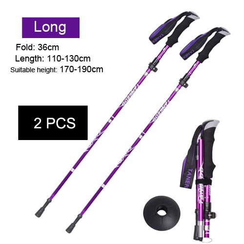 2 шт./лот, 5 секций, уличные складные треккинговые палки, портативная походная трость для скандинавских пожилых людей, телескопическая клубная палка, легко помещается в сумку