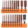 23Pcs Hexagon Head Wrench Drill Bit Set S2 Steel Metric Imperial Hex Bits Set 2.3 Inch Long Hex Key Shank Magnetic Screwdriver