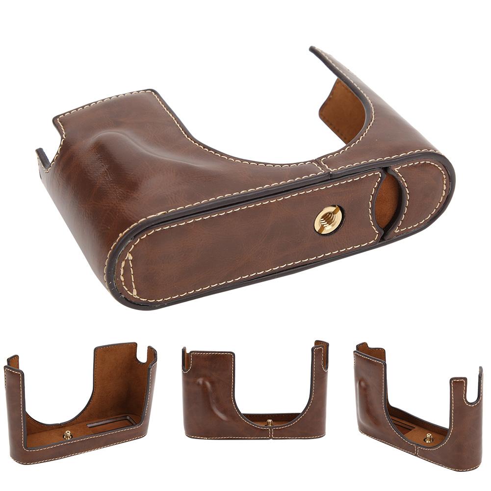 Чехол из искусственной кожи, защитный чехол на половину корпуса для камеры Leica Q, coffee