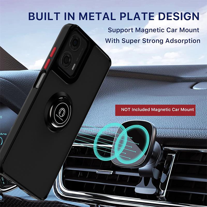 Матовый бронированный чехол для Motorola Moto G35 G55 G85 5G G04 G04S G24 G34 G54 G84 Edge 50 Pro E14 Чехол с кольцом-подставкой Coque Fundas