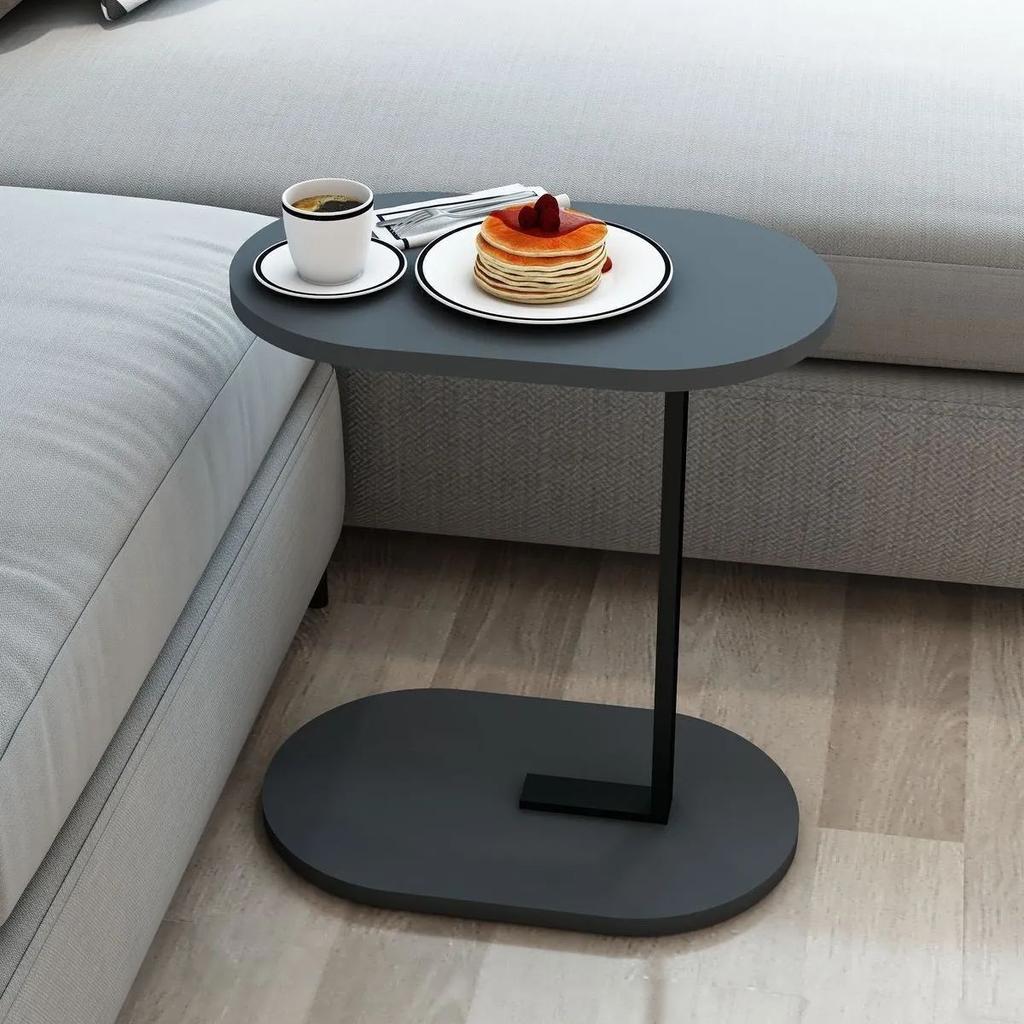 Деревянный журнальный столик с боковой стороной C, диван-стол, железная ножка, сервировочный стол для чая и кофе