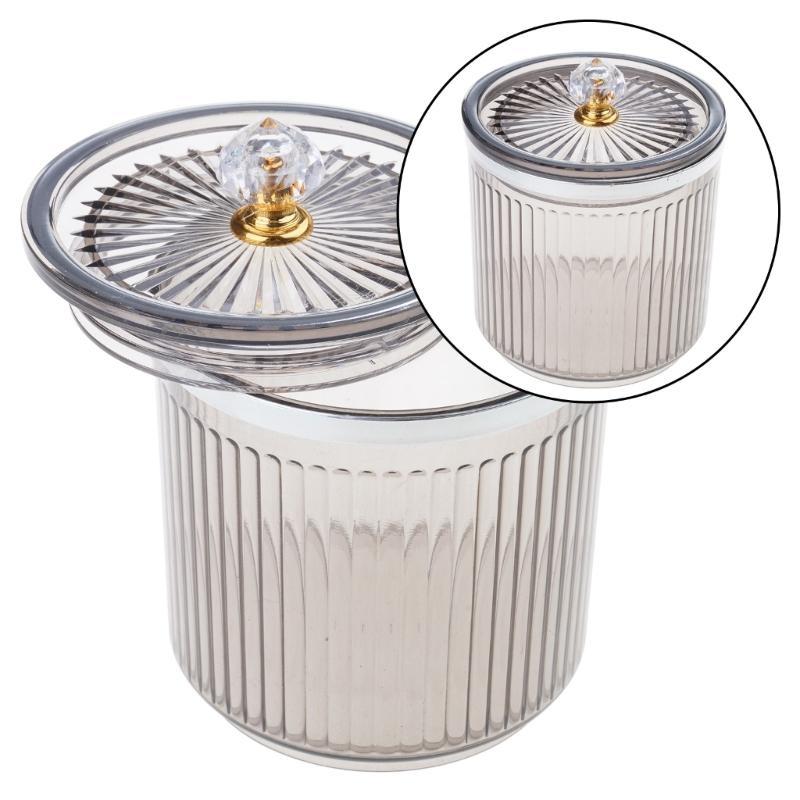 Коробка для зубочисток с крышкой Акриловый держатель для ватных палочек для макияжа для хранения в ванной комнате