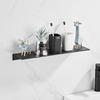 30-50cm Wall-mounted Bathroom Shower Shelf Black/White Wash Gargle Storage Rack Holder Toilet Organize Aluminum Bathroom Shelves