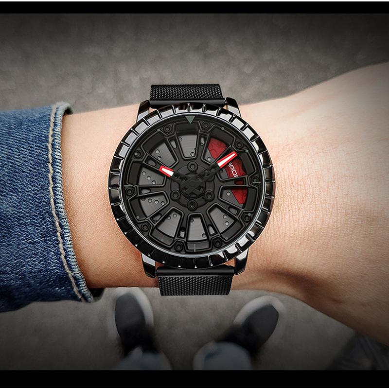 SANDA Новые мужские кварцевые часы со стальным ремнем, модные тенденции, простые креативные полые кварцевые мужские часы