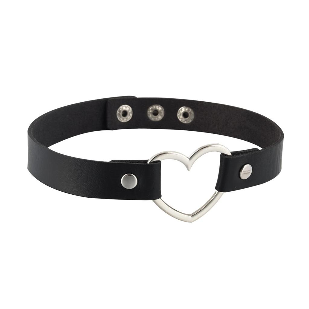 Готический воротник для девочек, готическое колье-чокер в форме сердца, ожерелье-чокер в стиле панк-рейв, аксессуары на шею, ювелирные украшения