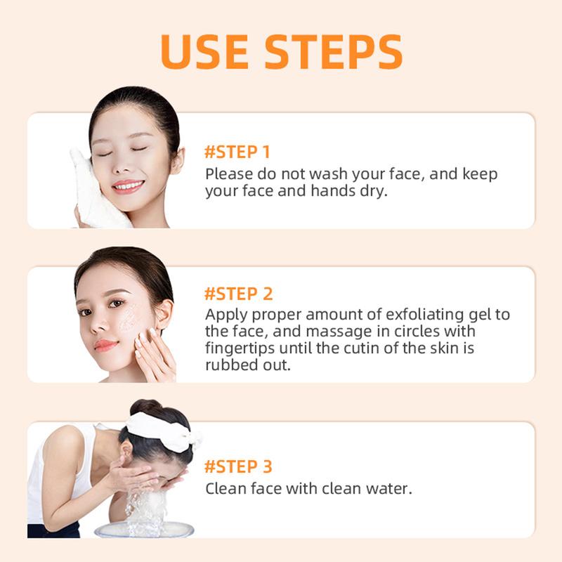 Orange Moisturizing Exfoliating Gel Face Body Scrub Deep Cleansing Dead Skin Remover Peeling Gel