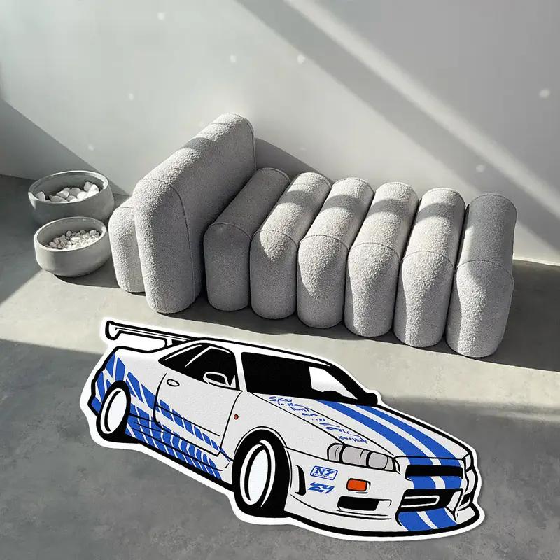 Stylish Sports Car Rug - Insulating, Warm, Non-Slip Bedroom Entrance Mat, Bedside Rug Living Room Sofa Rug, Home Decor