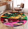 Demon Slayer Pattern Round Rug, Indoor/Outdoor Mat, for Picnic, Gameroom, Bedroom, Office, Living Room, Home Decor Carpet, Birthday Gift