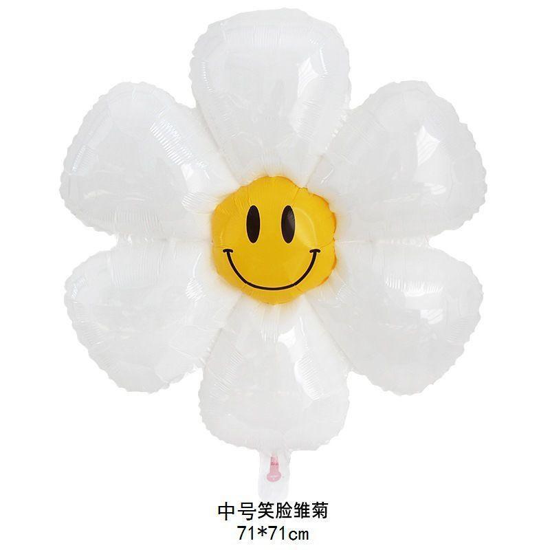 Egg Flower Sunflower Balloon Large Medium Small Daisy Flower Smiley Face Decoration Aluminum Film Balloon