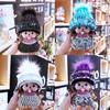 Кристаллами усыпанный брелок Monchhichi вязаная шапка норка подвеска приз в аркаде подарок для обмена