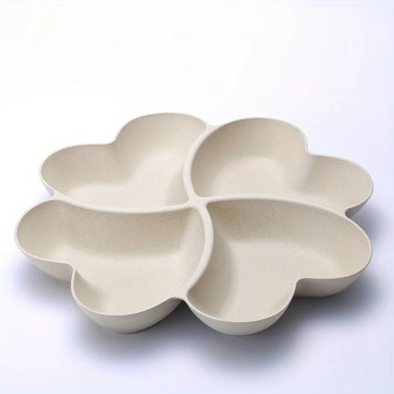 Креативный лоток для фруктовых конфет в форме сердца, органайзер для сухофруктов и орехов, бытовая миска для салатов и закусок, контейнер-поднос для десертов с отделениями