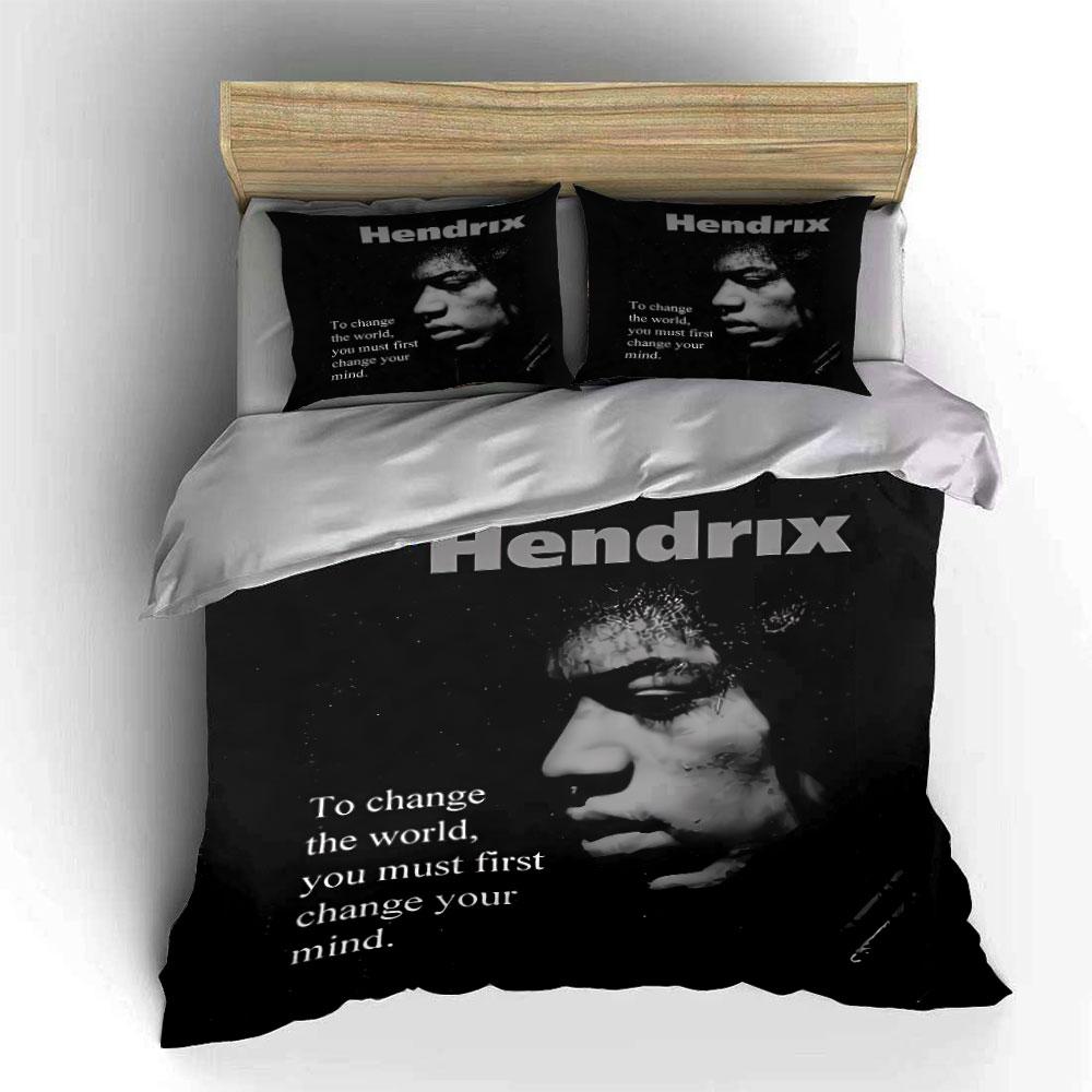 Hendrix Inspirational Quote Bedding Duvet Cover Set Duvet Cover Pillowcases (1*Duvet Cover 2*Pillowcases, without duvet insert)