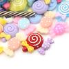 10pcs Diy Phone Case Decor Crafts Miniature Resin Lollipop Candy Dollhouse Food Supply 