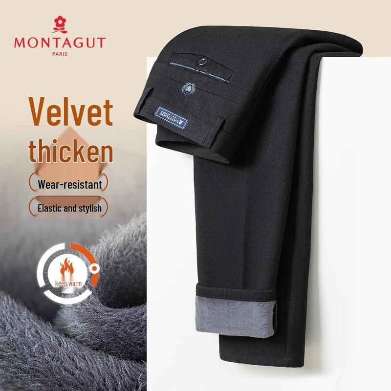 Мужские утепленные прямые деловые брюки MONTAGUT