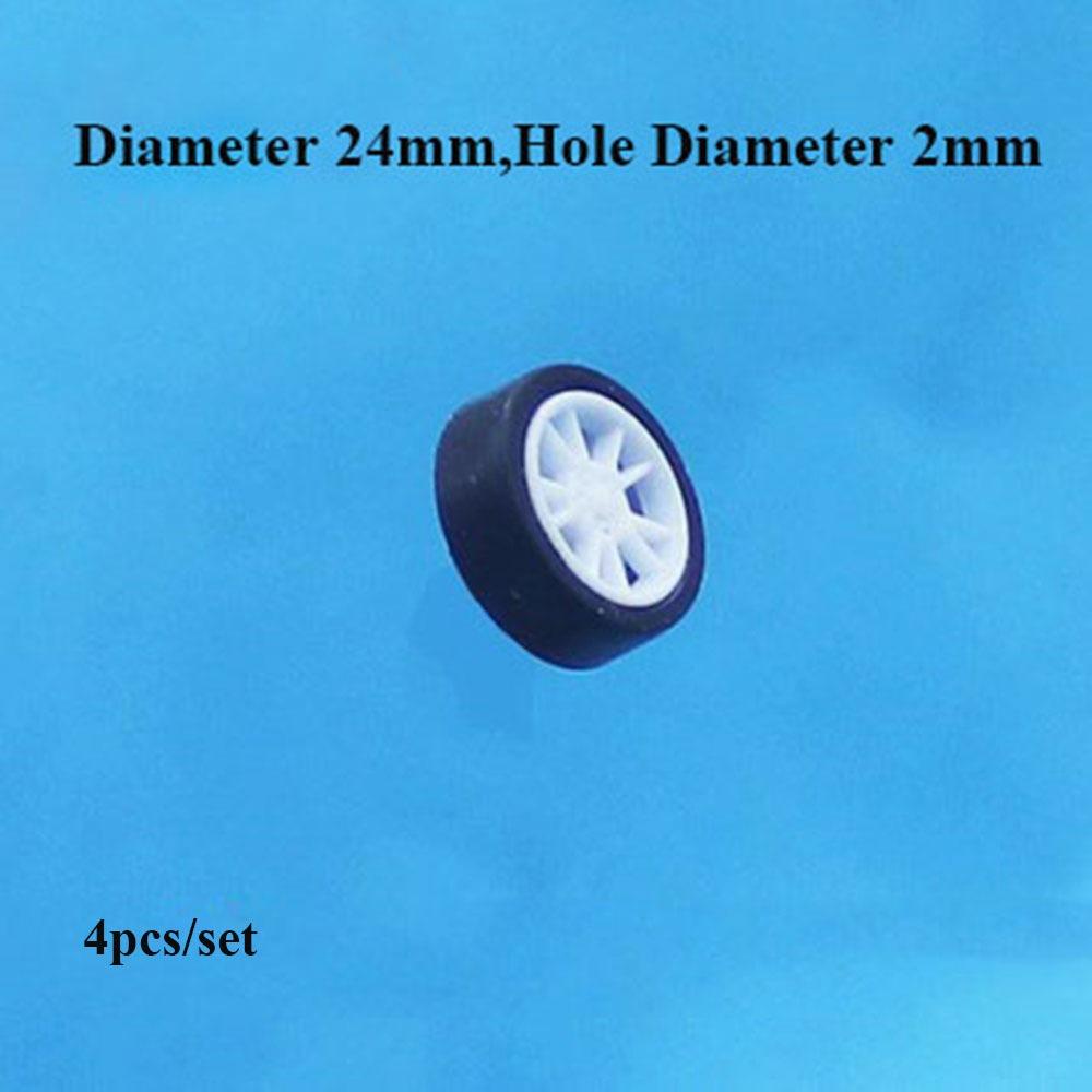 Black Four-wheel Toy Accessories Mini Rubber Wheels Model High Quality Drive Car Wheels
