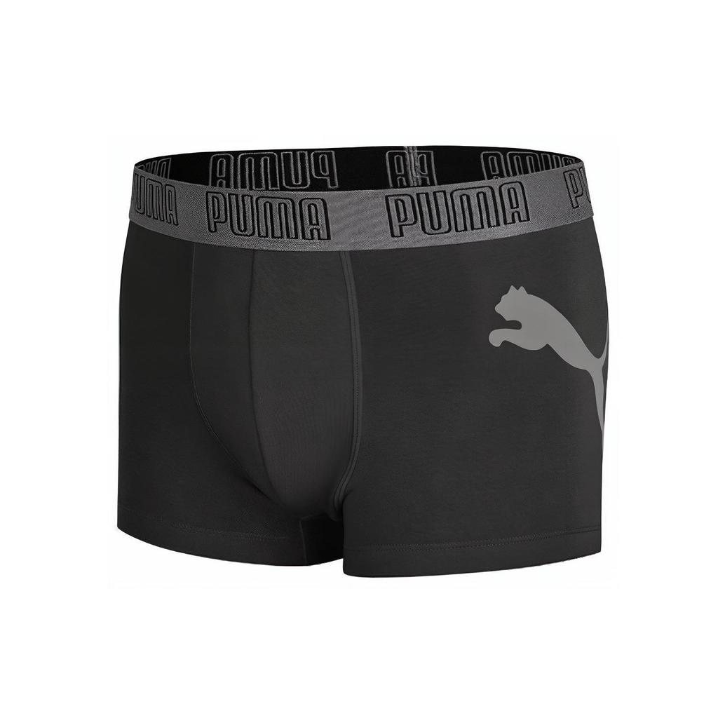 Puma Боксеры-шорты с напечатанным логотипом, дышащие повседневные плавки, комплект из 3 пар мужского нижнего белья, цвет черный, серый 701229117